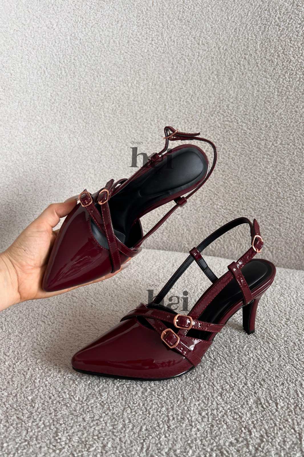 Scarpin para mujer - Taco 9- Color Vino